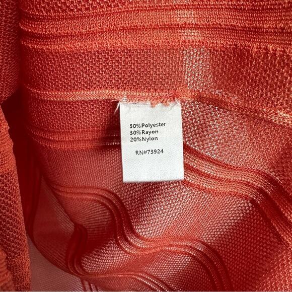 Ming Wang Dolman Sleeve Knit Tunic Top Sz XL Orange Burst Tonal Stripes - Picture 6 of 9